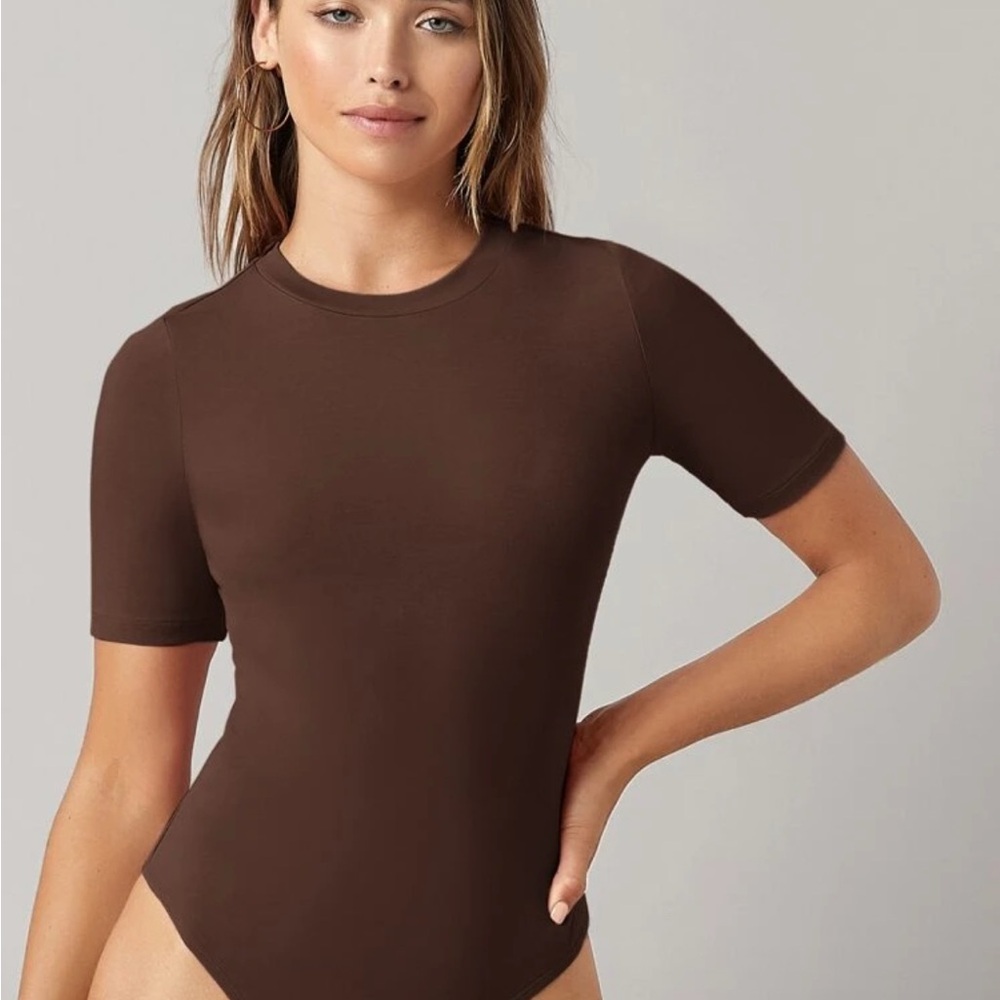 New Brown Short Sleeve Bodysuit